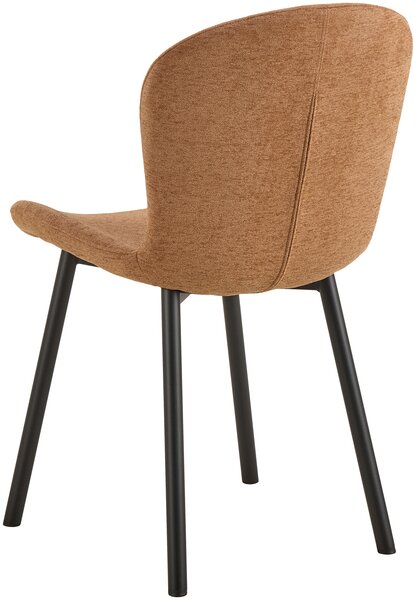 MAZZONI EXPORT FIORA Teracotă (material Apia 272)/cadru negru – SCAUN MODERN TAPITAT DIN CHENILLE PENTRU LIVING/BUCĂTĂRIE
