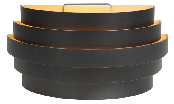 HighLight Aplică de perete Scudo, negru, lățime 25 cm, aluminiu, G9, reglabil, Negru, Camera de zi / sufragerie, Metal