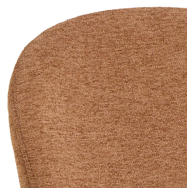 MAZZONI EXPORT FIORA Teracotă (material Apia 272)/cadru negru – SCAUN MODERN TAPITAT DIN CHENILLE PENTRU LIVING/BUCĂTĂRIE