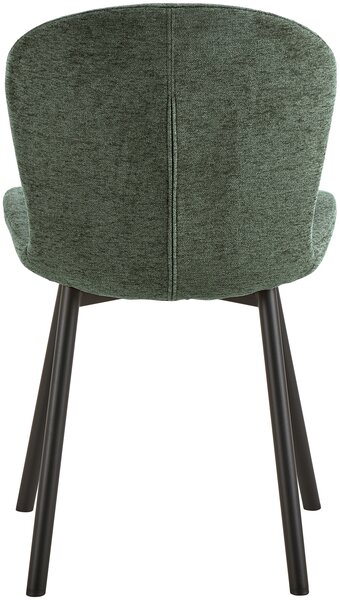 MAZZONI EXPORT FIORA Verde (material Apia 352)/cadru negru – SCAUN MODERN TAPITAT DIN CHENILLE PENTRU LIVING/BUCĂTĂRIE