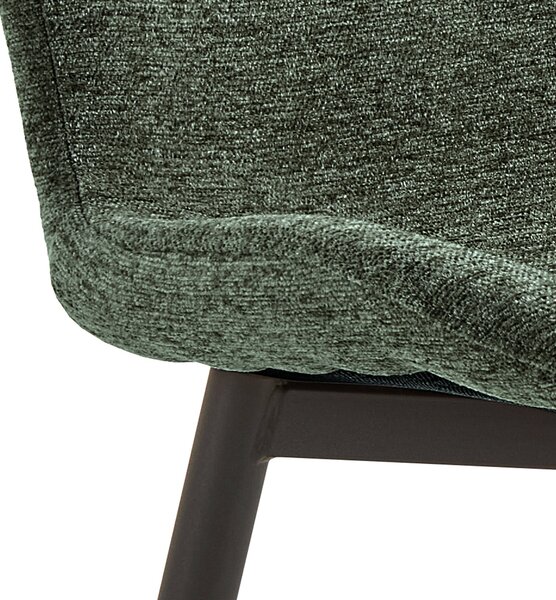 MAZZONI EXPORT FIORA Verde (material Apia 352)/cadru negru – SCAUN MODERN TAPITAT DIN CHENILLE PENTRU LIVING/BUCĂTĂRIE