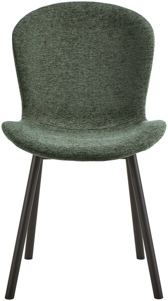 MAZZONI EXPORT FIORA Verde (material Apia 352)/cadru negru – SCAUN MODERN TAPITAT DIN CHENILLE PENTRU LIVING/BUCĂTĂRIE