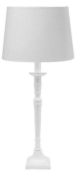 PR Home lampă de masă Salong Sofia Lin, alb 55 cm țesătură/metal, Alb, Camera de zi / sufragerie, Țesătură / Textil