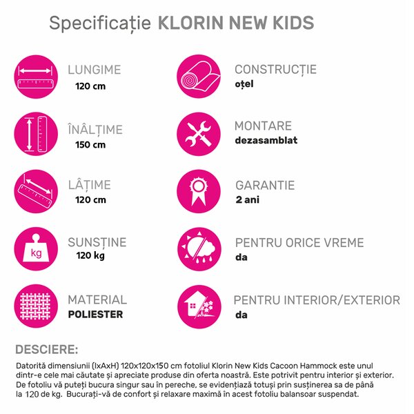 KONDELA Scaun suspendabil balansoar, gri deschis, KLORIN NEW KIDS