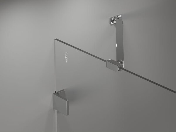 Mexen Lunar paravan cadă 2-panouri, stânga 130 x 150 cm, transparent, crom - 897-130-100-01-00-L
