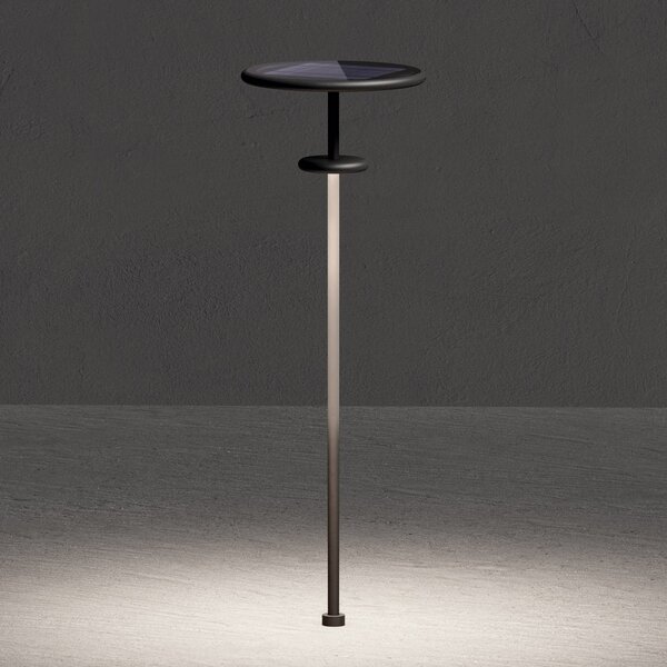 KLEWE LED lampă solară PLANET B antracit 160 cm țepușă de sol IP65, Negru, Aluminiu, Modern, Lumini solare