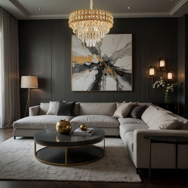 Lampă suspendată Cristal G058-CP 60CM GOLD