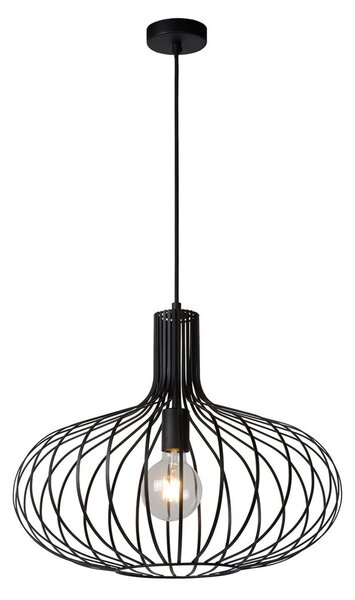 Lucide Manuela lampă suspendată cu cușcă în negru, 50 cm, reglabil, Negru, Camera de zi / sufragerie, Metal, Modern