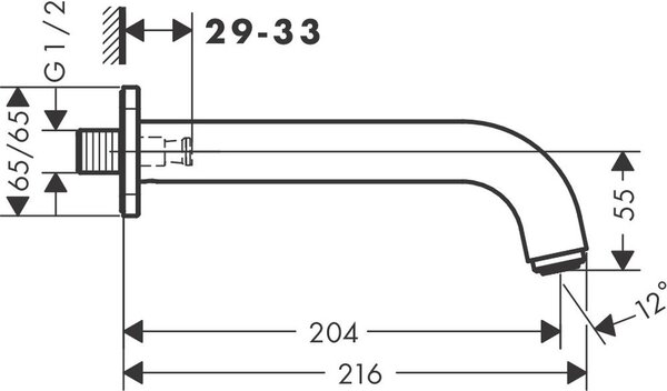 Hansgrohe Vernis Shape pipă baterie de cadă negru 71460670