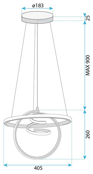 Lampă suspendată LED G066-CP Gold