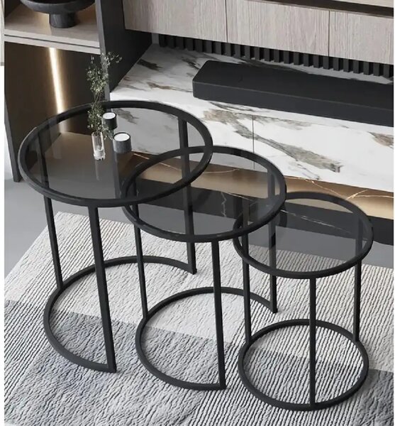 Set masuta de cafea sticla,Seria 440,Homs, 3 buc,0027