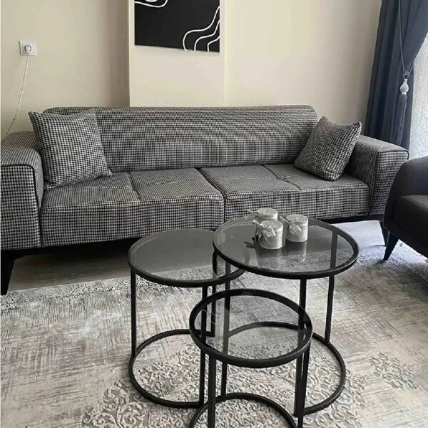 Set masuta de cafea sticla,Seria 440,Homs, 3 buc,0027