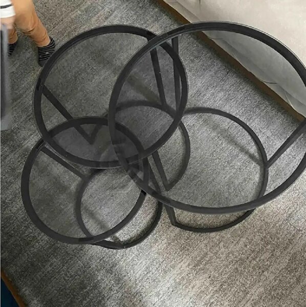 Set masuta de cafea sticla,Seria 440,Homs, 3 buc,0027