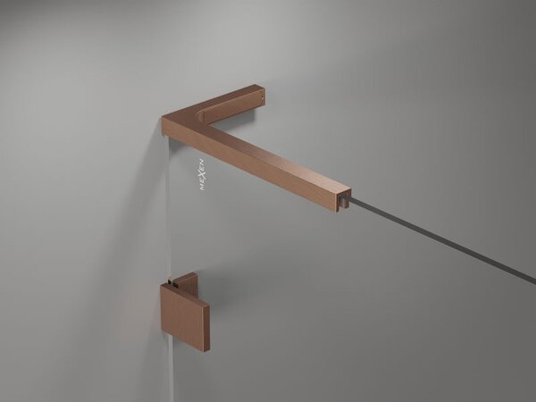 Mexen Lunar L paravan cadă cu 1 aripă 50 x 150 cm, transparent, cupru periat - 897L-050-000-65-00