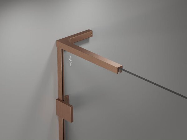 Mexen Lunar L paravan cadă cu 1 aripă 50 x 150 cm, transparent, cupru periat - 897L-050-000-65-00