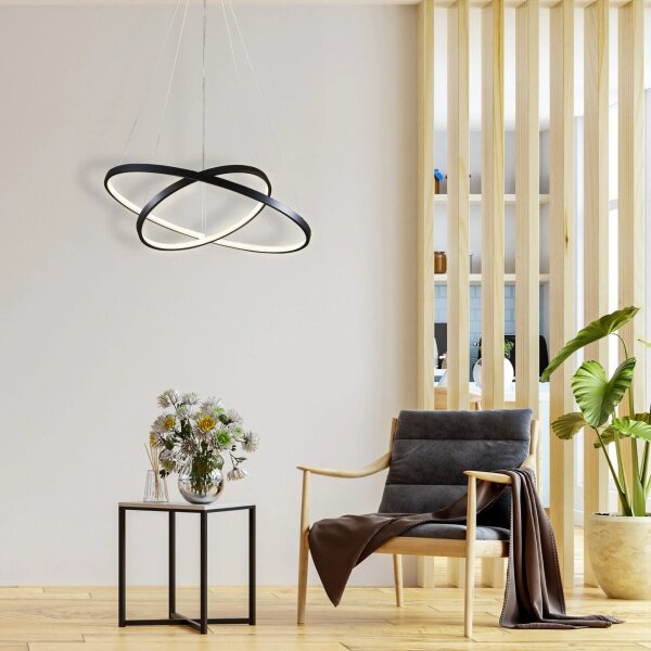 Lustră LED pe cablu LEA LED/35W/230V 4000K d. 60 cm negru