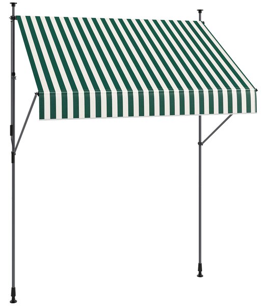 Outsunny Tenda de Soare cu Suporturi Reglabile și Manivelă, Verde și Alb | Aosom Romania