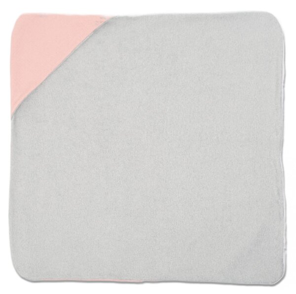 Prosop copii reversibil din muselina si frotir 80x80 cm Kidizi Ash Pink, delicat si absorbant