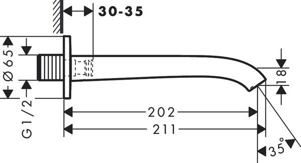 Hansgrohe Vivenis pipă baterie de cadă alb 75410700
