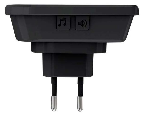 Sonerie wireless la priză 1L67, 200m, learning code, negru