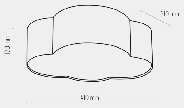 Plafonieră pentru copii CLOUD MINI 2xE27/15W/230V gri