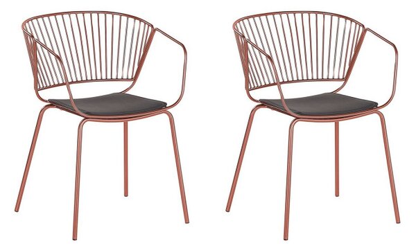 Set de 2 scaune Rigby, cupru, 54 x 49 x 77 cm