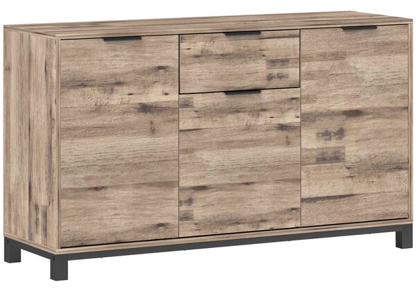HOMCOM Bufet cu Sertar și 3 Dulapuri cu Rafturi Reglabile, 120x36,5x70 cm, Maro | Aosom Romania