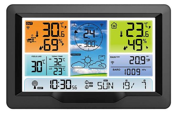 Stație meteo profesională TE90, negru