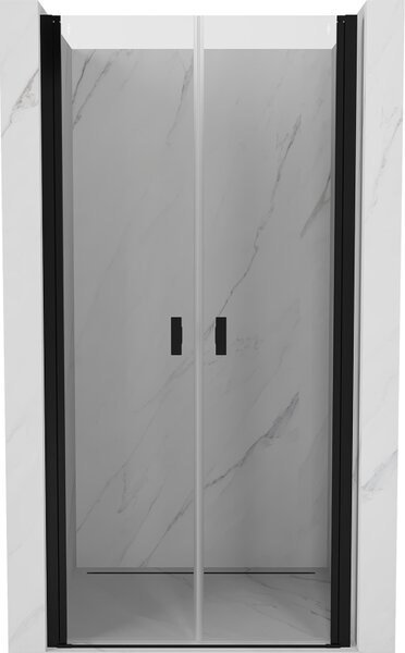 Ușă de duș cu balamale Mexen MIST (d+d) 70x200 cm 6 mm neagră, transparentă, 8A7-070-000-70-00