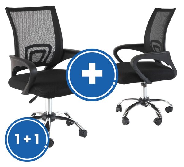 Scaun de birou Lyra 1 + 1 GRATUIT, negru