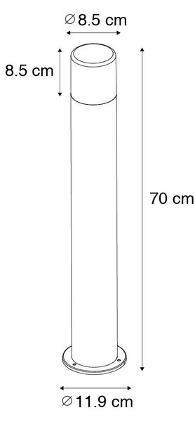 Lampă de exterior în picioare albă cu abajur opal 70 cm - Odense