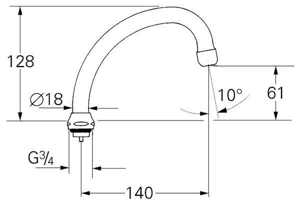 Grohe pipă baterie StarLight Chrome 13071000