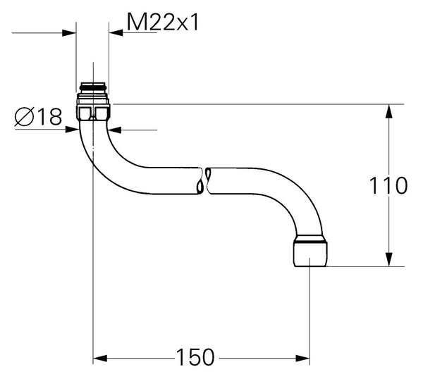Grohe pipă baterie StarLight Chrome 13052000