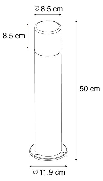 Lampă de exterior în picioare albă cu abajur opal 50 cm - Odense