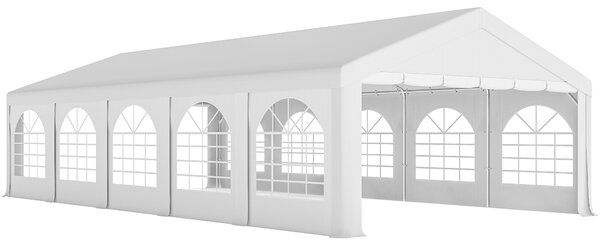 Outsunny Pavilion pentru Petreceri 10x5 m cu 10 Pereți Laterali Detașabili, Pavilion de Grădină cu 5 Secțiuni, Uși cu Fermoar și Ferestre, Pavilion pentru Nunți, Evenimente, Întâlniri, UV30+, Alb | Aosom Romania