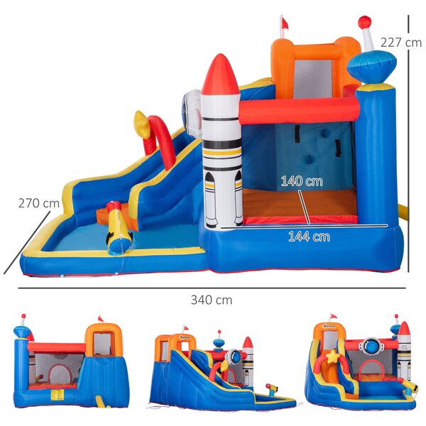 Castel gonflabil 5 in 1 Outsunny pentru copii cu geanta de transport 3,3x2,8x2m | Aosom Romania
