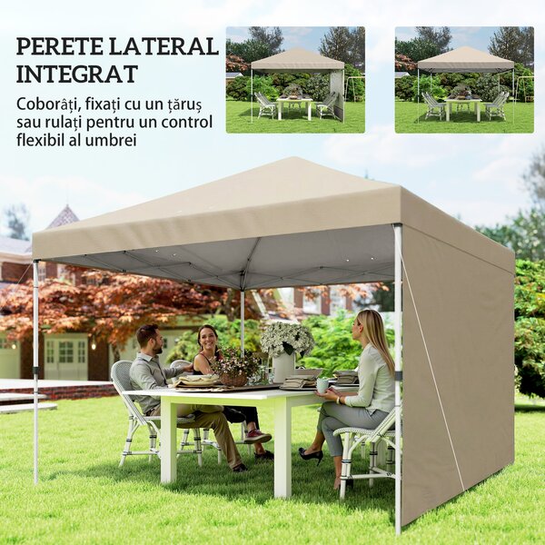 Pavilion Outsunny 3x3m, Impermeabil pentru Grădină și Petreceri în Aer Liber, Bej | Aosom Romania