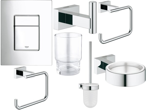 Set perie de toaletă Grohe Essentials 40513001, suport prosop Grohe Essentials 40510001, 38732000, 40507001, 40508001, 40511001, 40372001