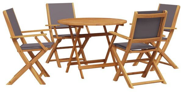 Set mobilier de grădină 5 piese textil antracit/lemn masiv
