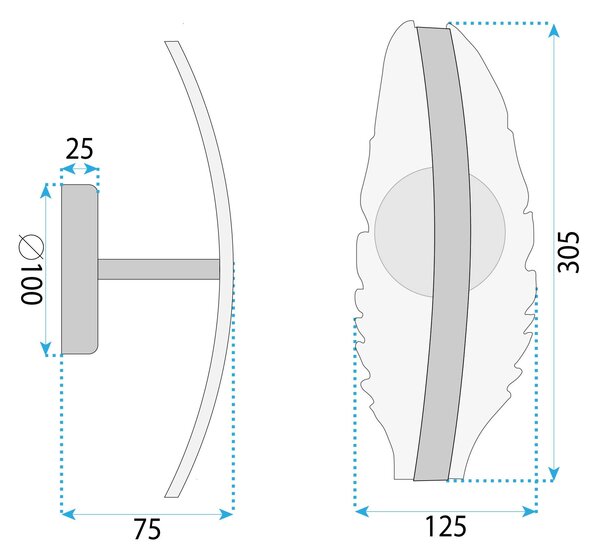 Lampa de perete LED G140-W Gold