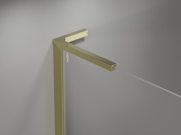 Mexen Mist L, paravan de baie cu 2 aripi 120 x 150 cm, sticlă transparentă, profil auriu strălucitor, 8A9L-120-011-50-00