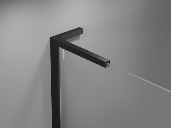 Mexen Mist L paravan de cadă 2-panouri stânga 100 x 150 cm, grilă neagră, negru - 8A9L-100-011-70-77-L
