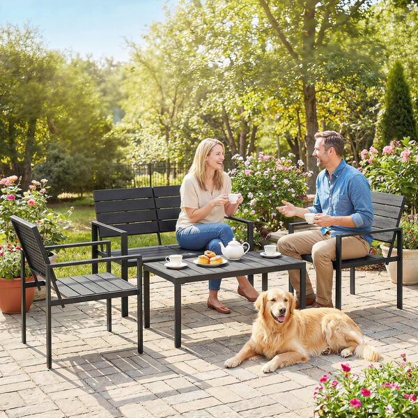 Outsunny Set Mobilier de Grădină cu Canapea, Fotolii și Măsuță, Ideal pentru Exterior | Aosom Romania