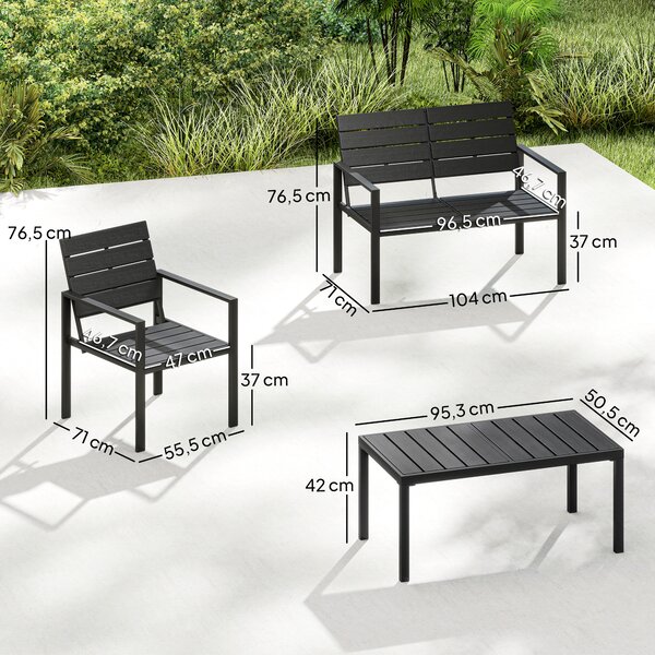 Outsunny Set Mobilier de Grădină cu Canapea, Fotolii și Măsuță, Ideal pentru Exterior | Aosom Romania