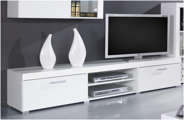 Comoda tv SAMBA REG-8, alb, 200x39x45 cm
