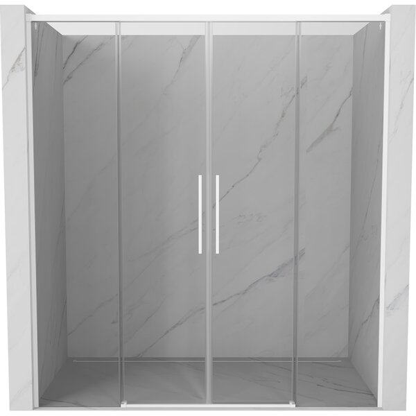 Mexen Rox, ușă de duș glisantă 170 cm, sticlă transparentă de 8 mm, profil alb, 8C2-170-002-20-00