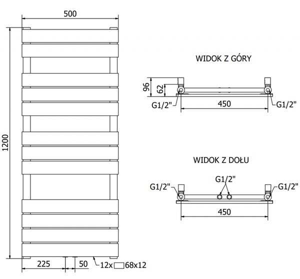Mexen Ceres, element electric de încălzire 1200 x 500 mm, 600 W, alb, W111-1200-500-2600-20