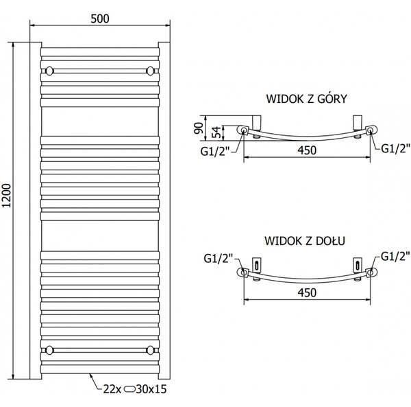 Mexen Helios, element electric de încălzire 1200 x 500 mm, 600 W, alb, W103-1200-500-2600-20