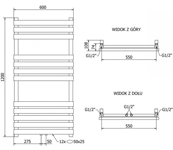 Mexen Jowisz, element electric de încălzire 1200 x 600 mm, 600 W, alb, W107-1200-600-2600-20