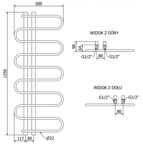 Mexen Kiso, element electric de încălzire 1200 x 500 mm, 300 W, negru, W114-1250-500-2300-70